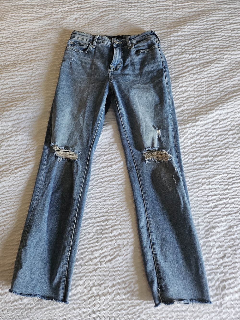 True Religion Women's Distressed Skinny Jeans in Medium Blue